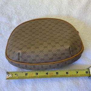 Vintage Gucci Cosmetic Bag, Luxury designer Brown leather
